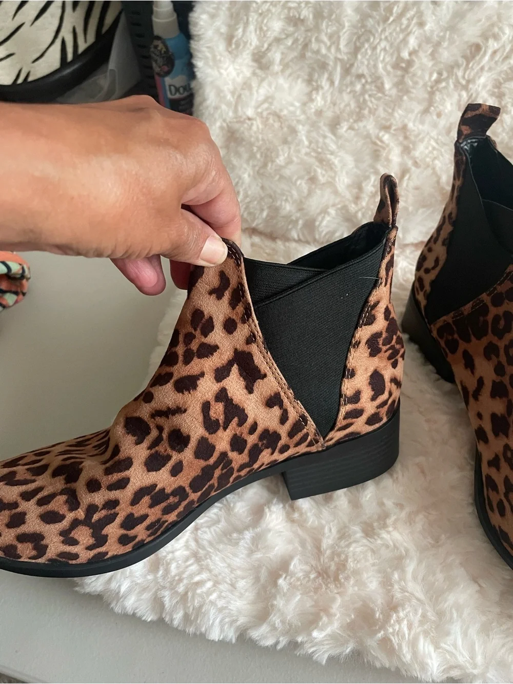 MYLU Leopard Print Booties Faux Suede in SZ 7.5 NWOB